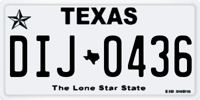 TX license plate DIJ0436