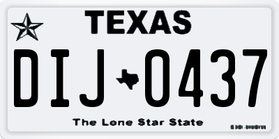 TX license plate DIJ0437