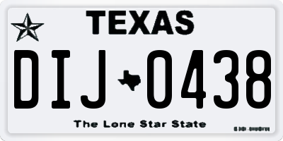 TX license plate DIJ0438