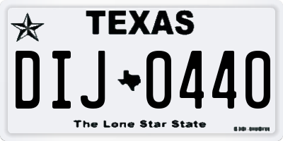 TX license plate DIJ0440