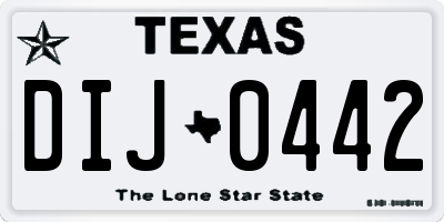 TX license plate DIJ0442