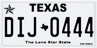 TX license plate DIJ0444