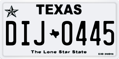 TX license plate DIJ0445