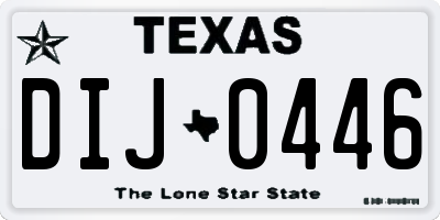 TX license plate DIJ0446