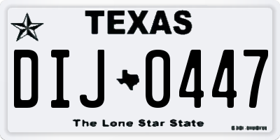 TX license plate DIJ0447