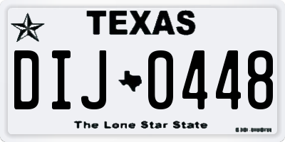 TX license plate DIJ0448