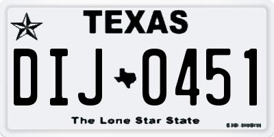 TX license plate DIJ0451