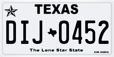 TX license plate DIJ0452