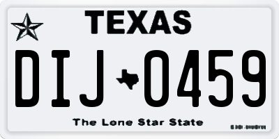 TX license plate DIJ0459