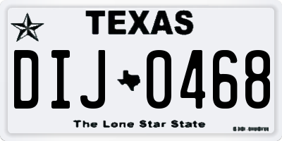 TX license plate DIJ0468