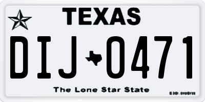 TX license plate DIJ0471