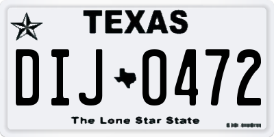 TX license plate DIJ0472