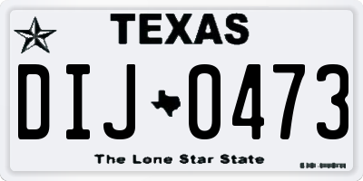 TX license plate DIJ0473