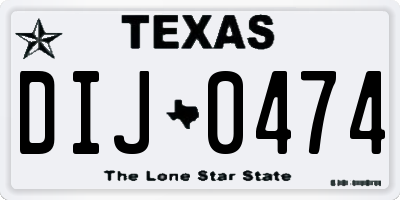 TX license plate DIJ0474