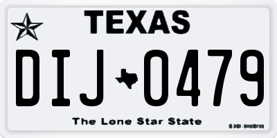 TX license plate DIJ0479