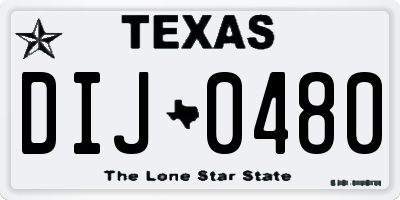 TX license plate DIJ0480