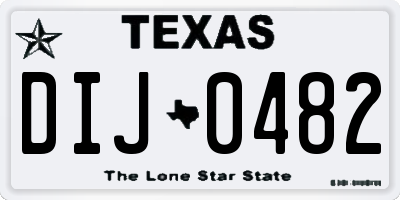 TX license plate DIJ0482