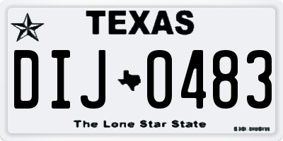 TX license plate DIJ0483