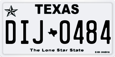 TX license plate DIJ0484