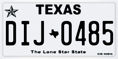 TX license plate DIJ0485