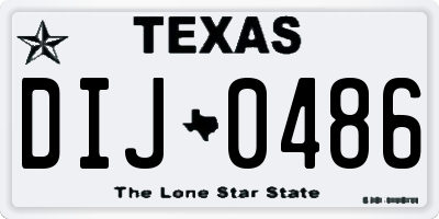 TX license plate DIJ0486