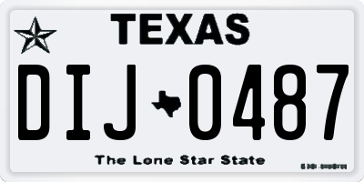TX license plate DIJ0487