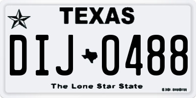 TX license plate DIJ0488