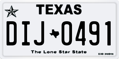 TX license plate DIJ0491
