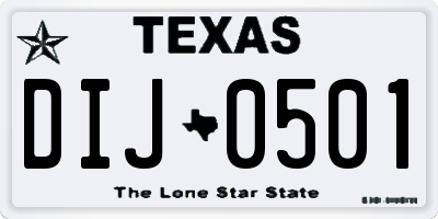 TX license plate DIJ0501