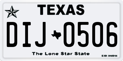 TX license plate DIJ0506