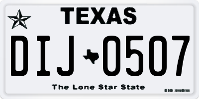 TX license plate DIJ0507