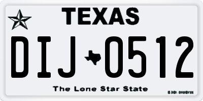 TX license plate DIJ0512