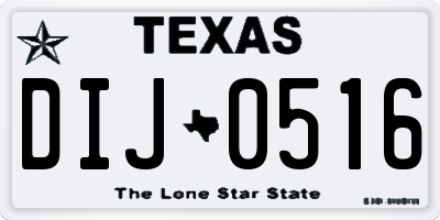TX license plate DIJ0516