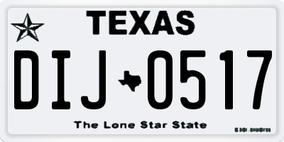 TX license plate DIJ0517