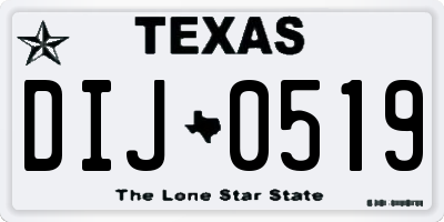 TX license plate DIJ0519