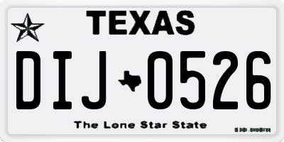 TX license plate DIJ0526
