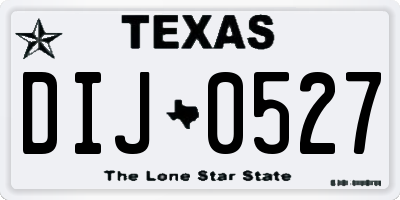 TX license plate DIJ0527