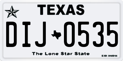 TX license plate DIJ0535