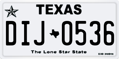 TX license plate DIJ0536