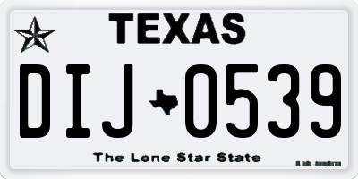 TX license plate DIJ0539