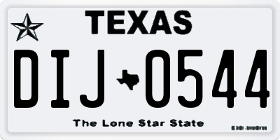 TX license plate DIJ0544
