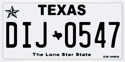 TX license plate DIJ0547