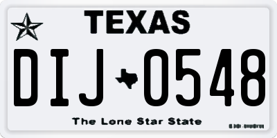 TX license plate DIJ0548