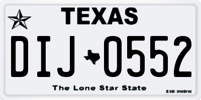 TX license plate DIJ0552