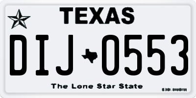 TX license plate DIJ0553