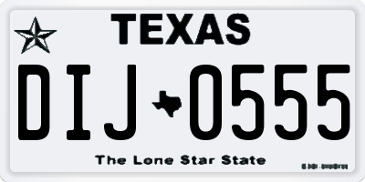 TX license plate DIJ0555