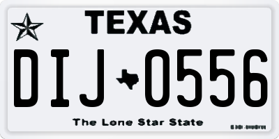 TX license plate DIJ0556
