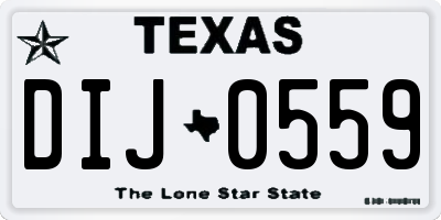 TX license plate DIJ0559
