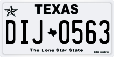 TX license plate DIJ0563