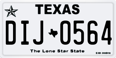 TX license plate DIJ0564